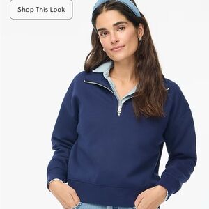 Navy Blue Quarter-Zip Women's Top